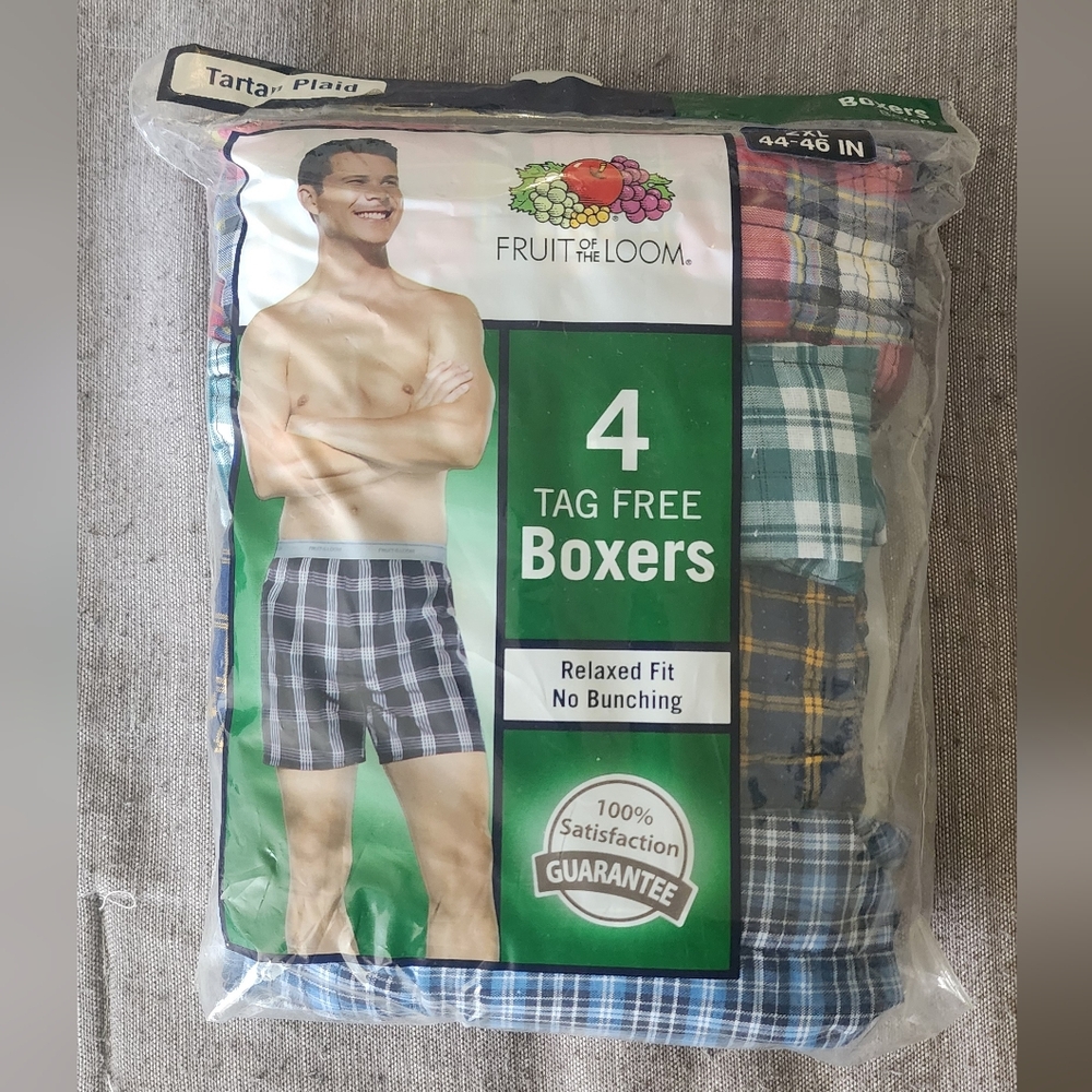 Fruit of the Loom Men's Tag Free Plaid Boxers - Assorted Colors